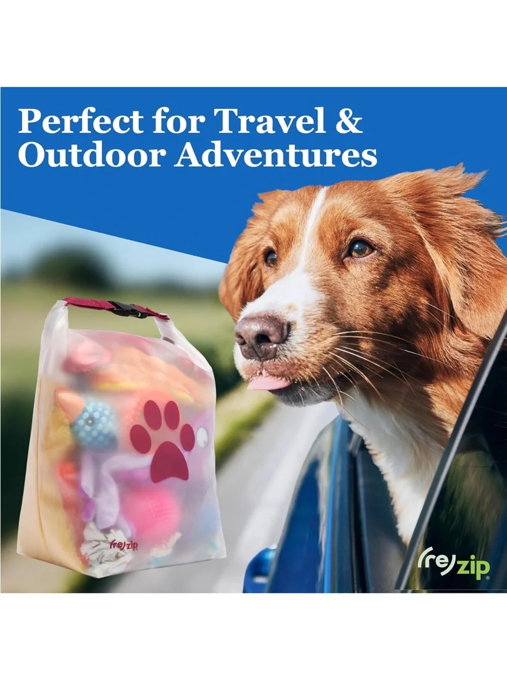 re)zip Large Pet Food Travel Bag & Kibble Carrier, 40-Cup Roll Top